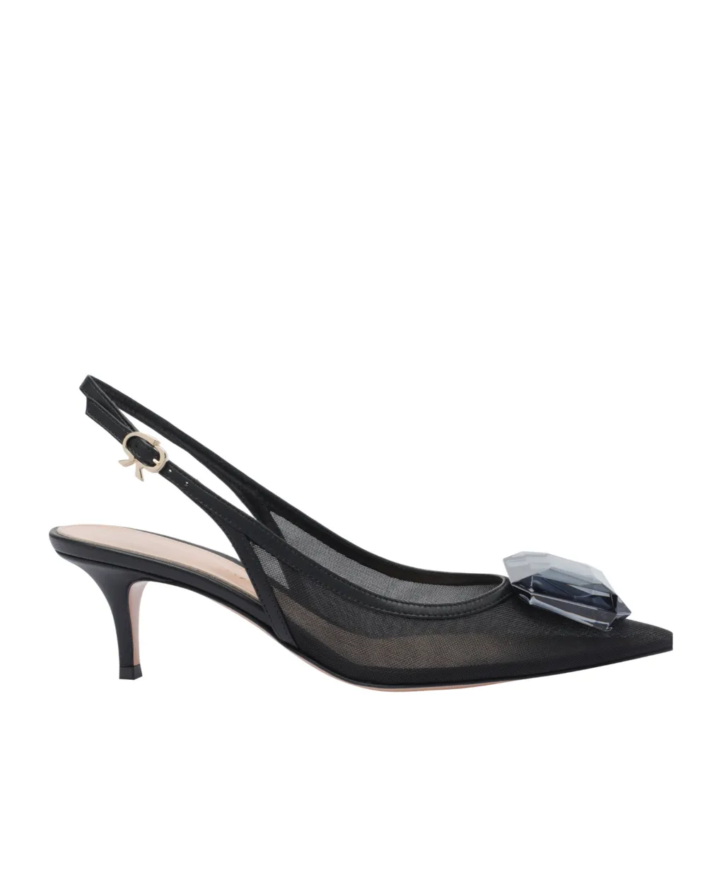 Gianvito Rossi Pointed-Toe Slingback Pumps