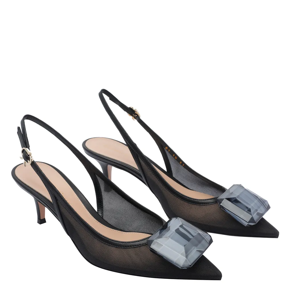 Gianvito Rossi Pointed-Toe Slingback Pumps