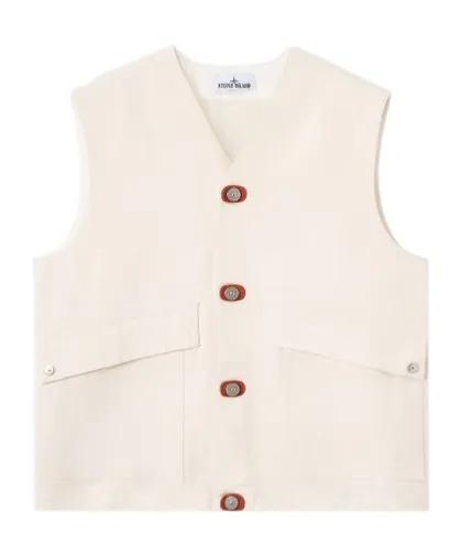 Vest With Button Fastening And Rubber Patches