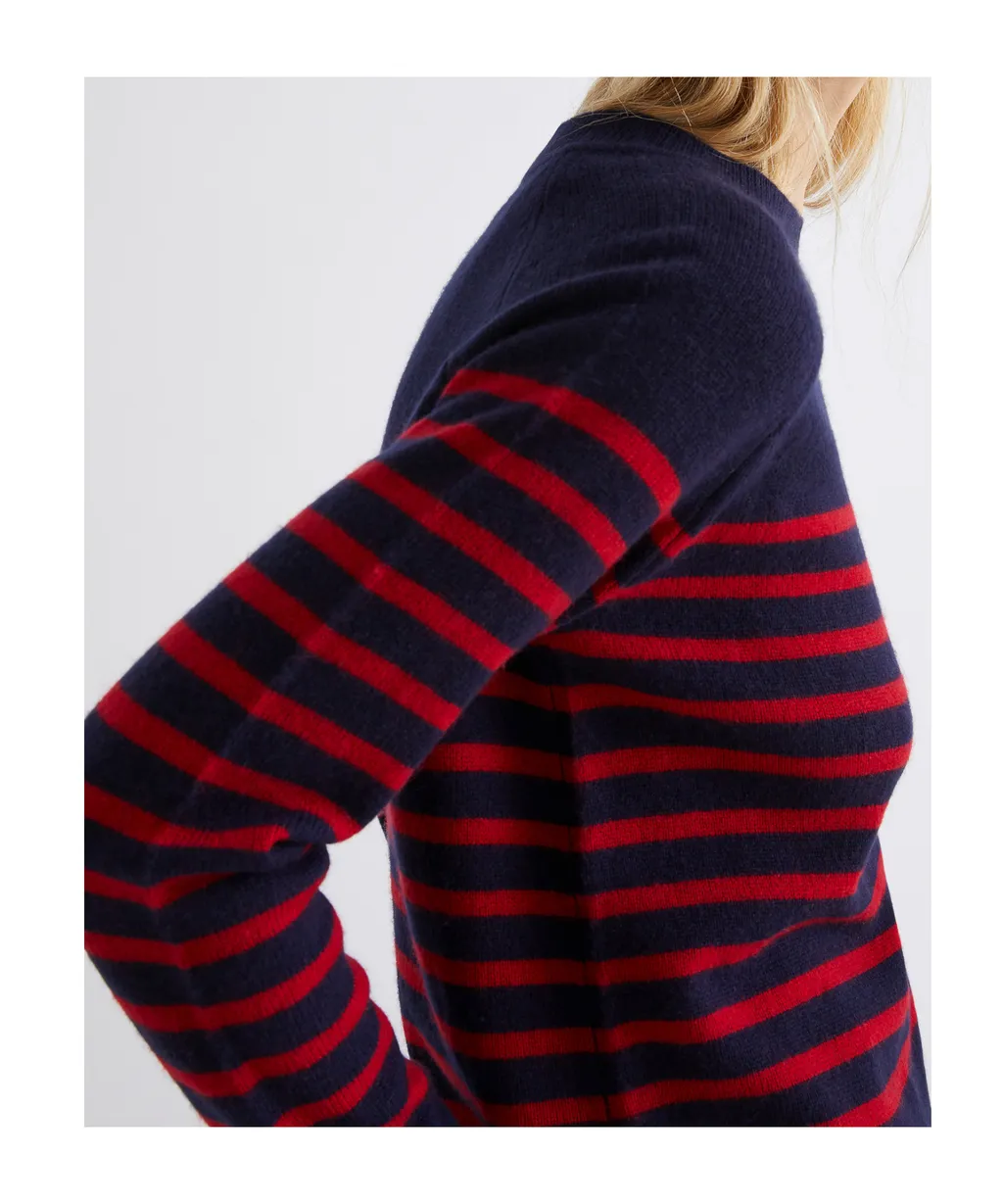 Cashmere-Blend Sweater - Navy