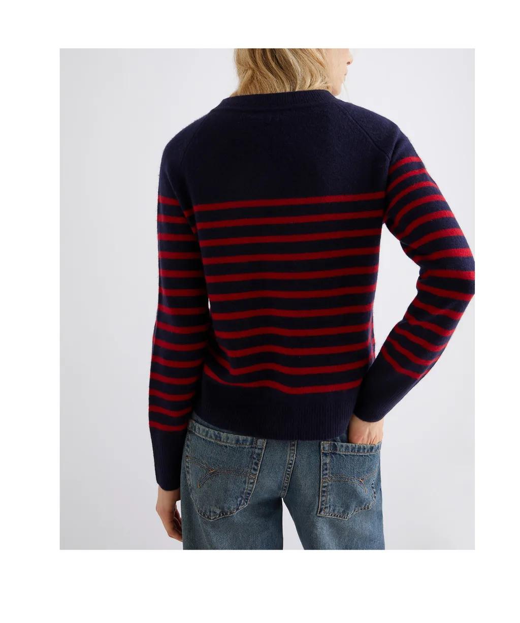 Cashmere-Blend Sweater - Navy