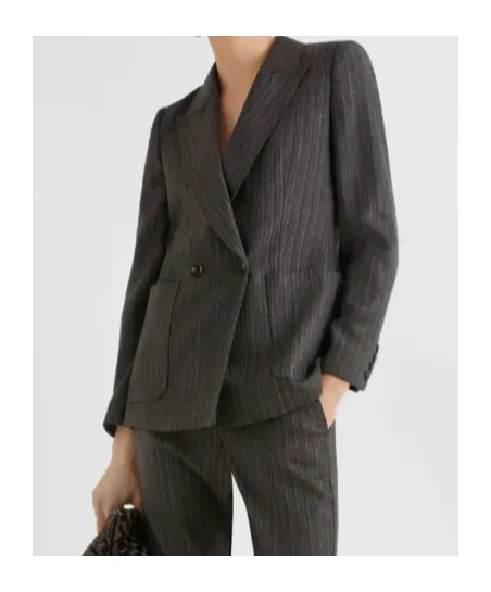 Double-Breasted Pure Wool Blazer