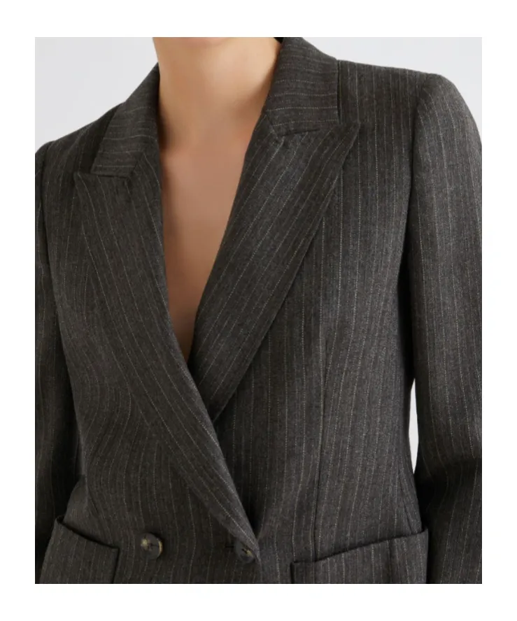 Double-Breasted Pure Wool Blazer