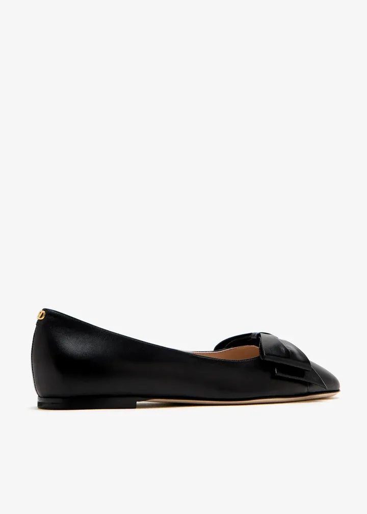 Valentino Bowow Round Toe Slip-On Ballet Flats