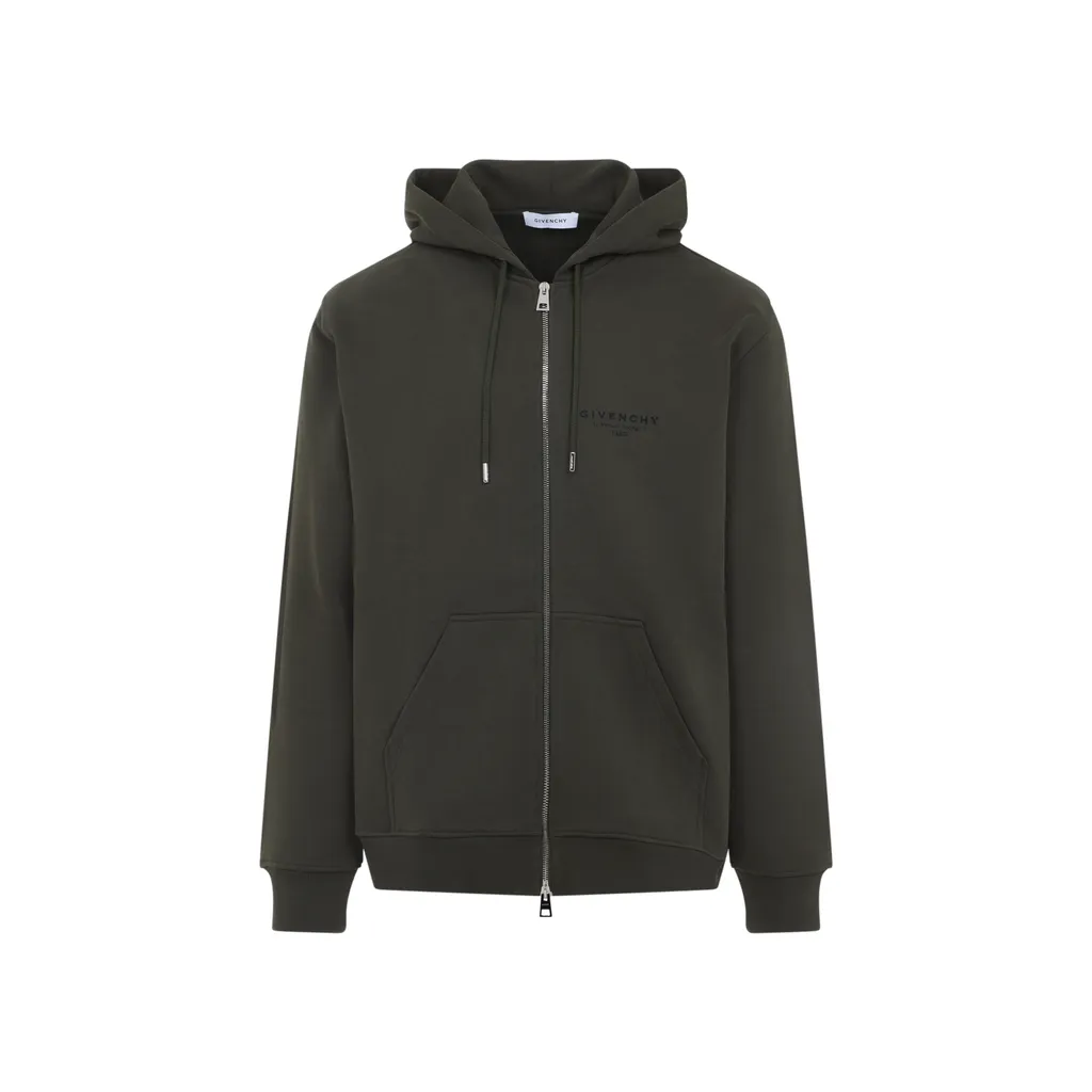 Givenchy Logo Printed Zipped Hoodie