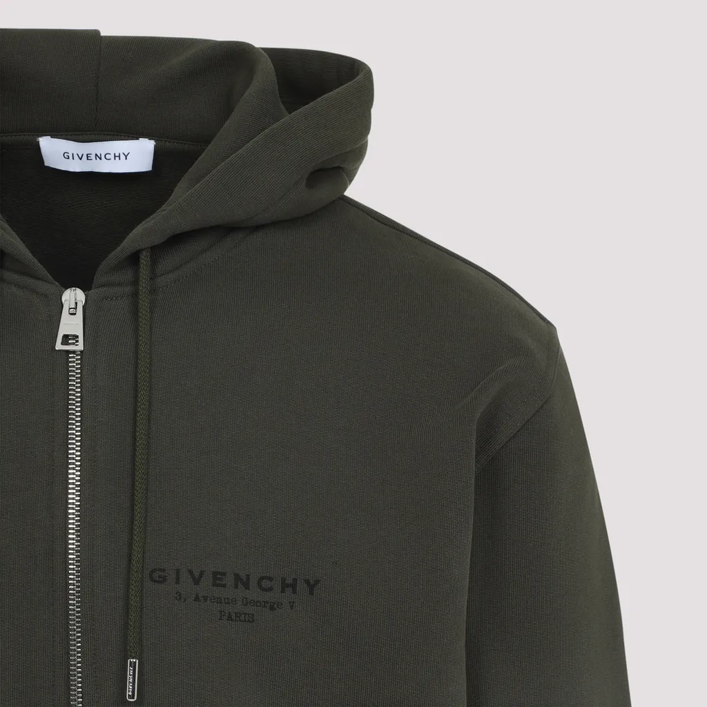Givenchy Logo Printed Zipped Hoodie