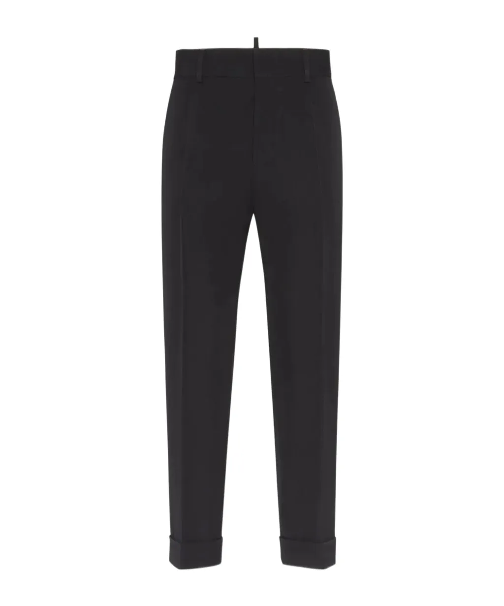 Dsquared2 Logo Plaque Turn Up Pants