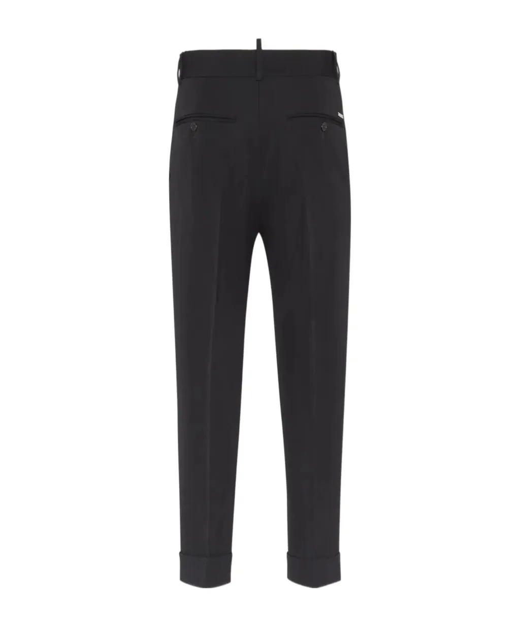 Dsquared2 Logo Plaque Turn Up Pants