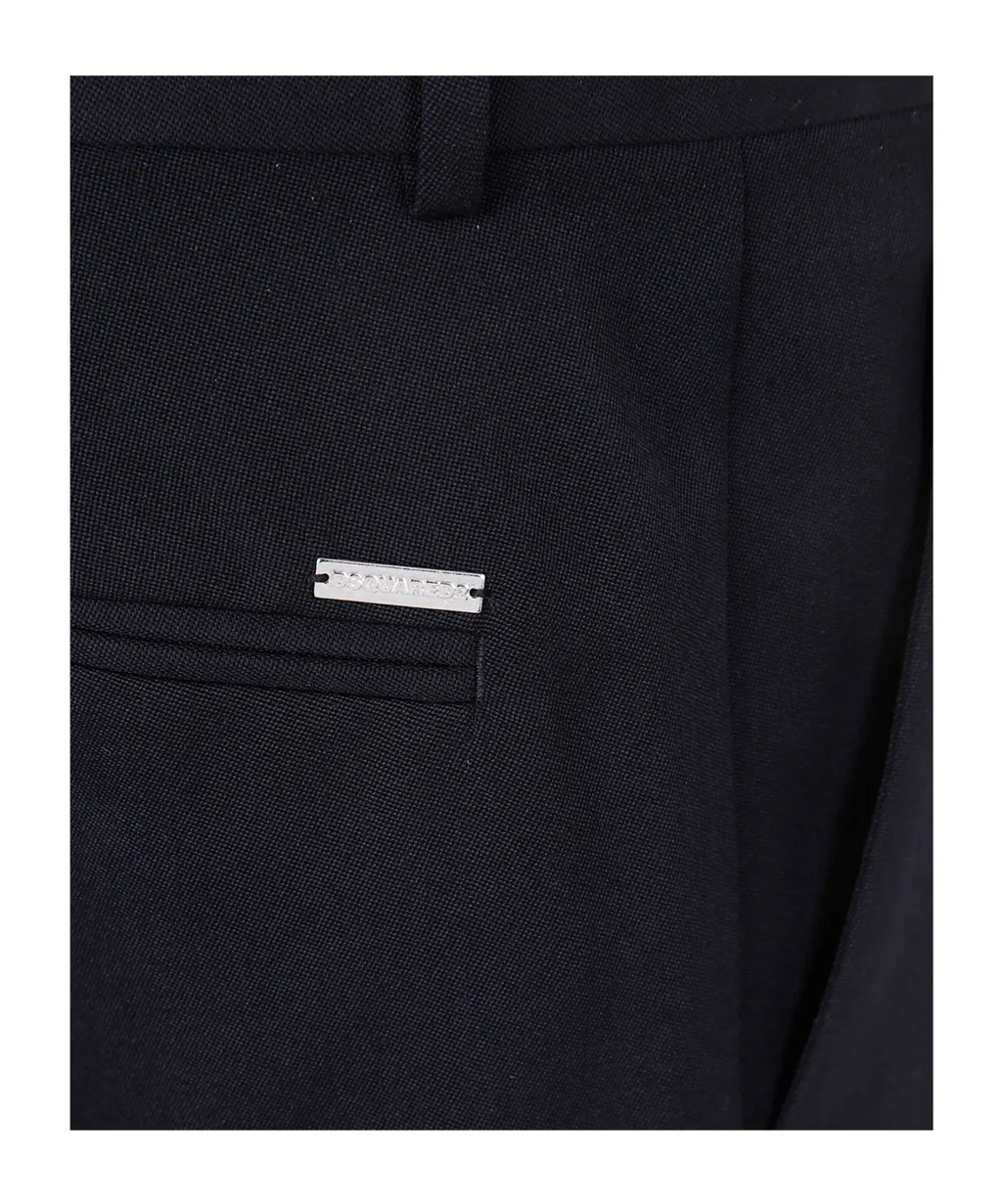 Dsquared2 Logo Plaque Turn Up Pants