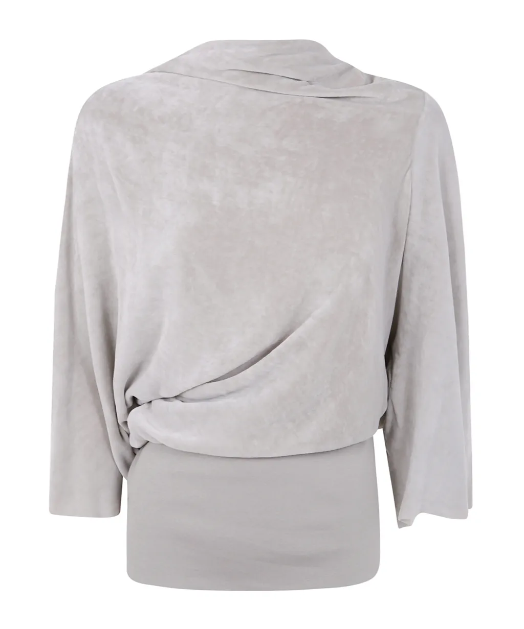 Draped Cowl-Neck Top