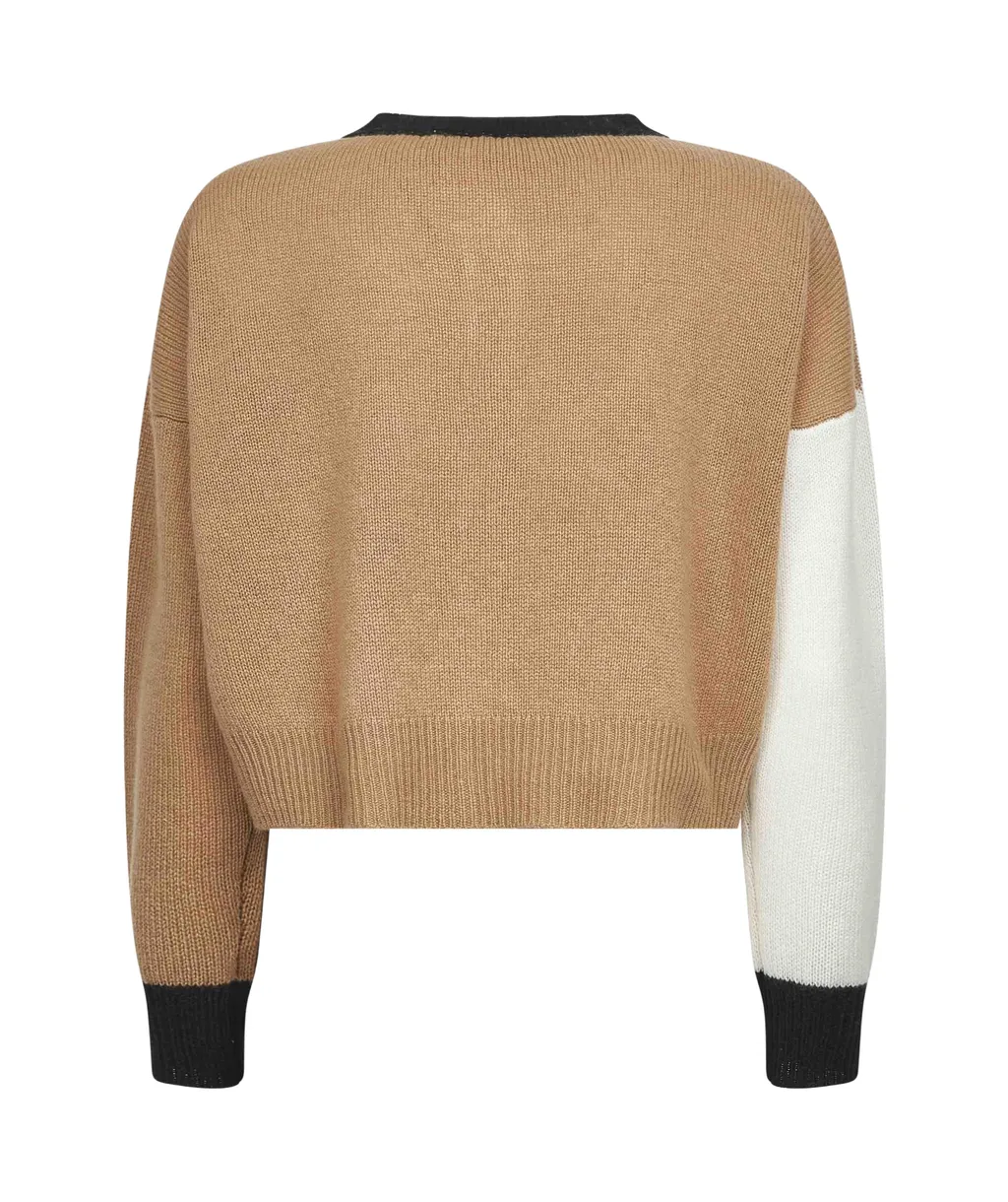 Marni Logo Embroidered Color Blocked Cardigan