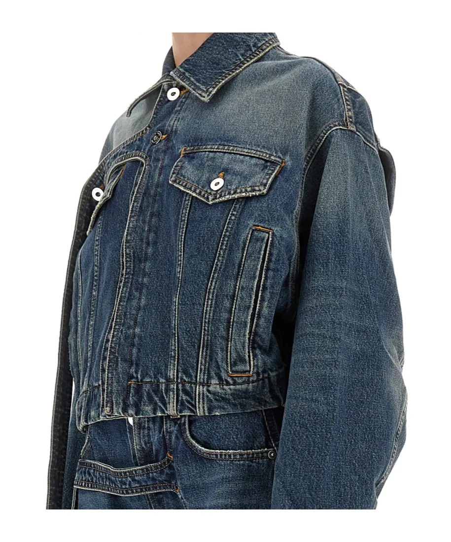 Button-Down Long-Sleeved Denim Jacket