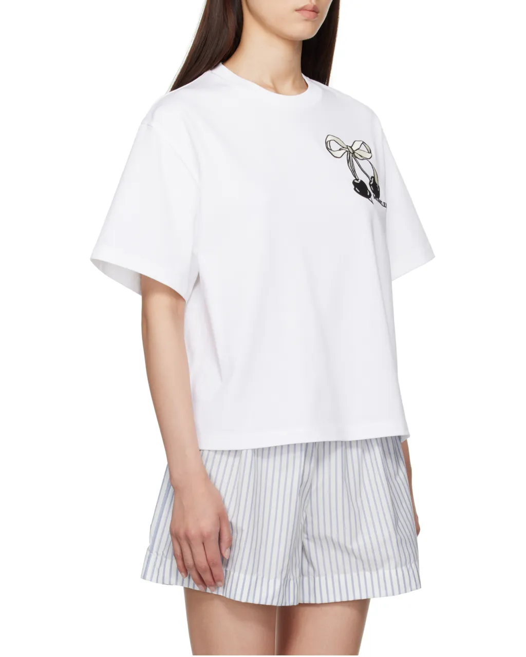 Embroidered Cherry Logo Cotton T-Shirt