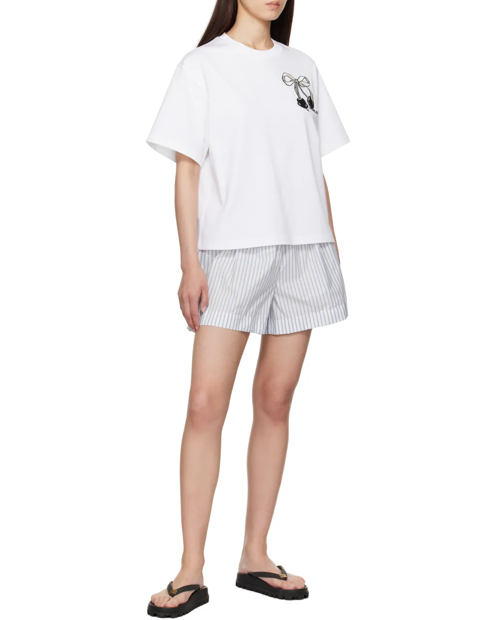 Embroidered Cherry Logo Cotton T-Shirt