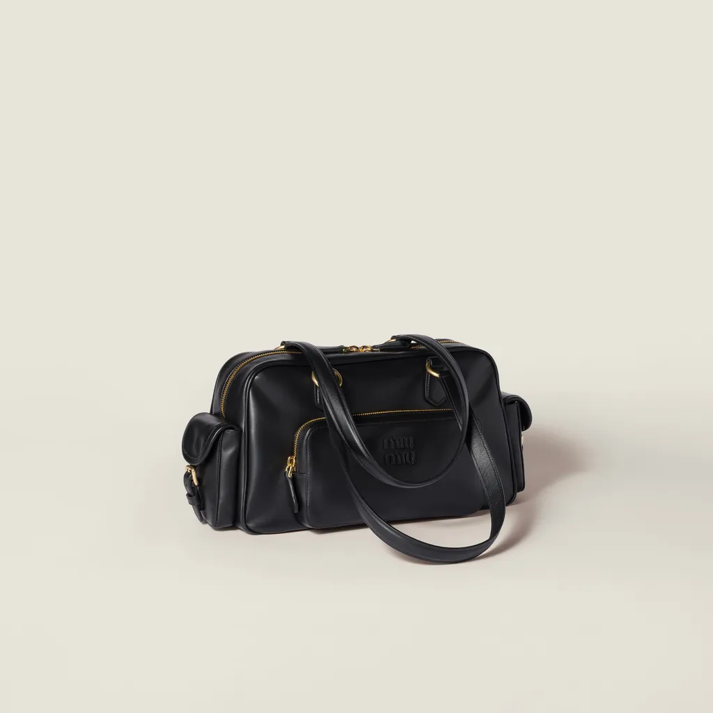 Pocket Nappa Leather Top-Handle Bag