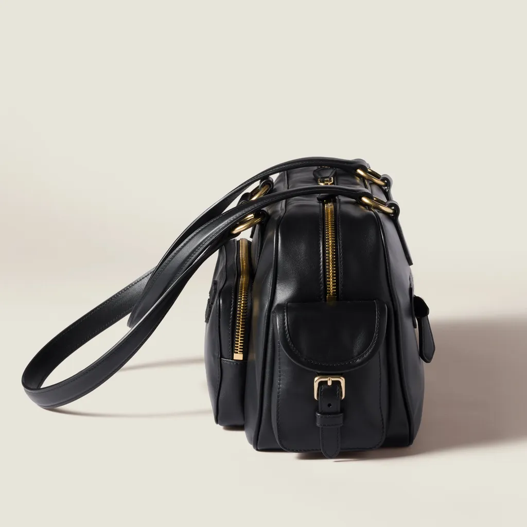 Pocket Nappa Leather Top-Handle Bag