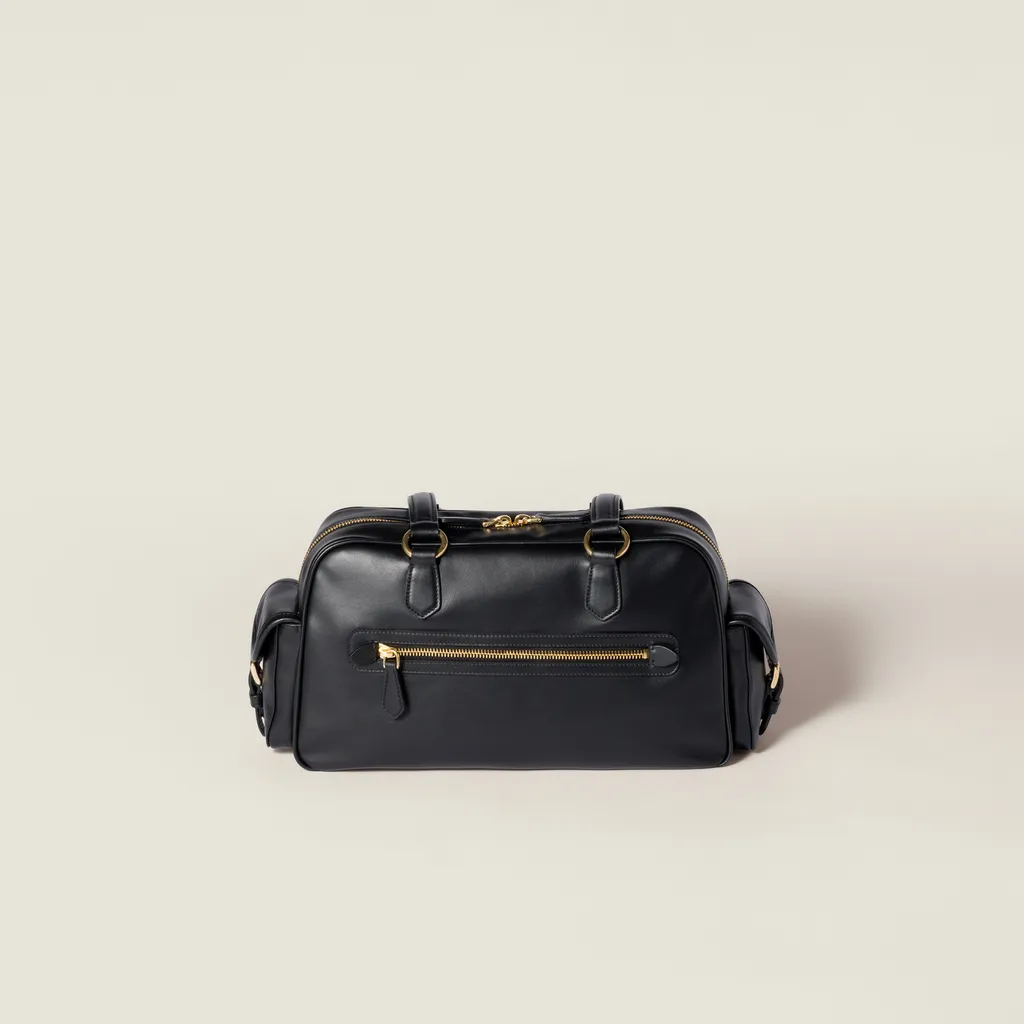 Pocket Nappa Leather Top-Handle Bag