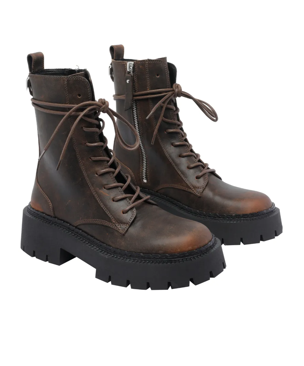 Vic Matie Lace-Up Ankle Saddle Boots