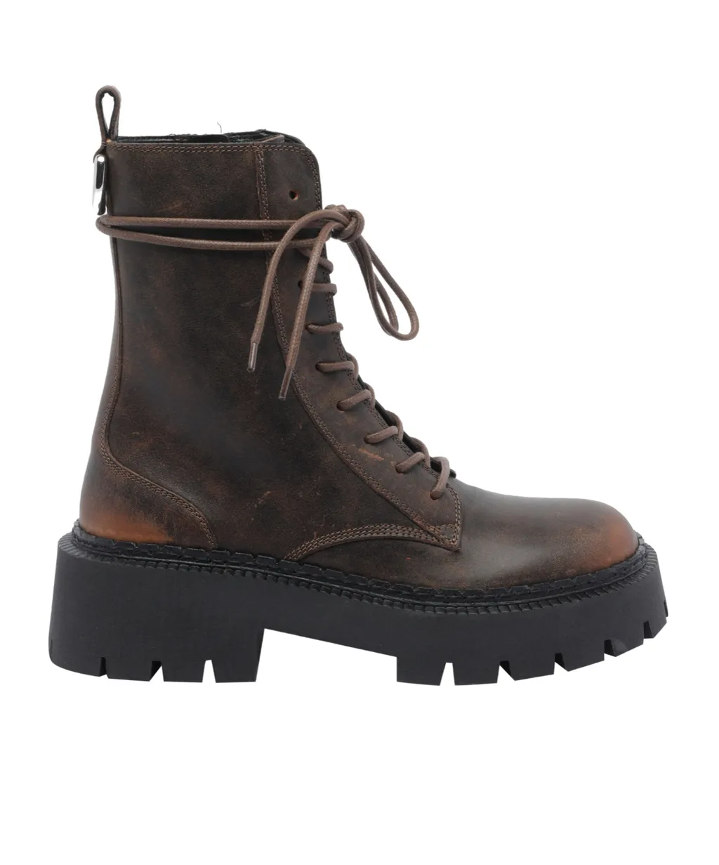 Vic Matie Lace-Up Ankle Saddle Boots