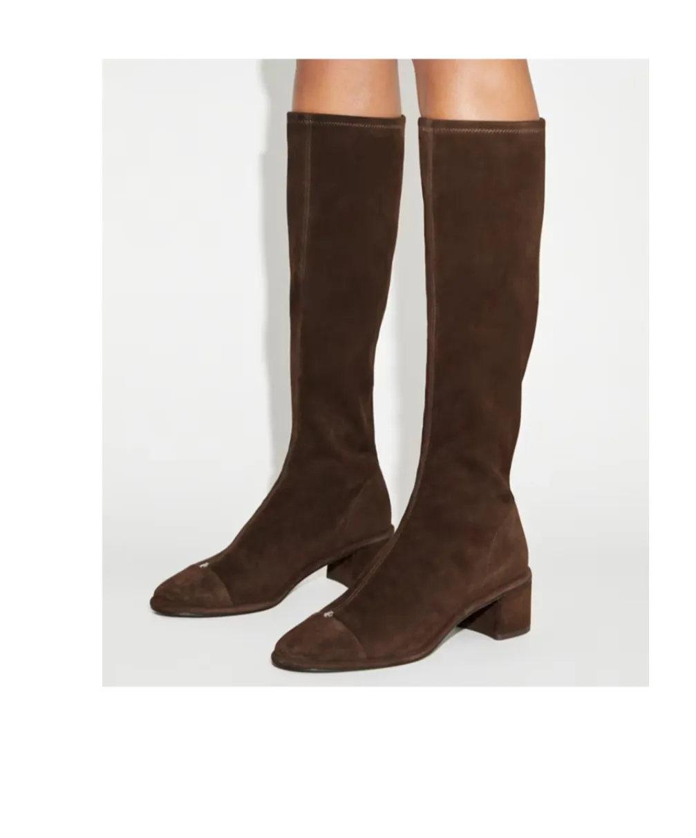 Tory Burch Cap-Toe Knee-High Boots