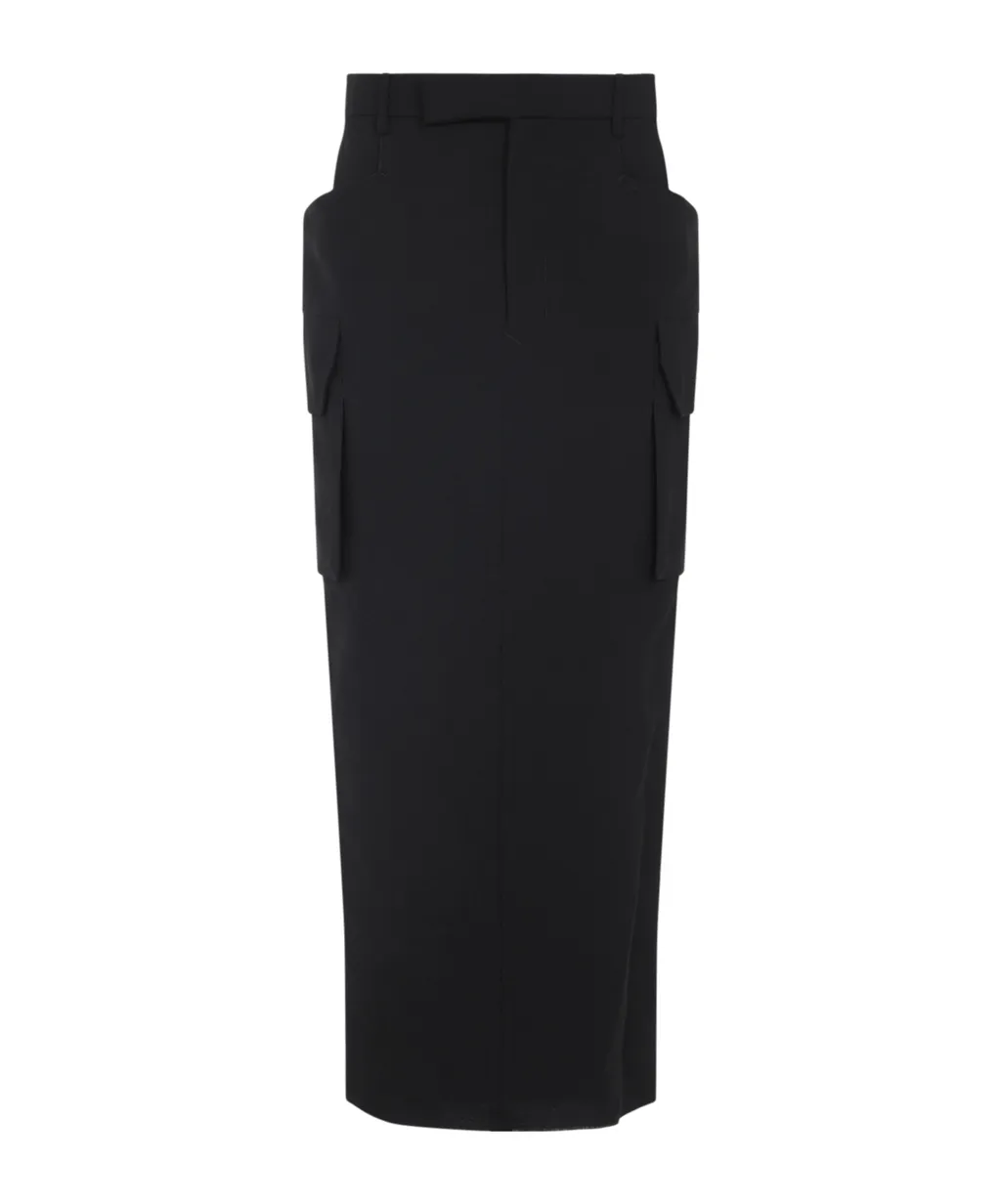 Cargo Pocket Wool Skirt