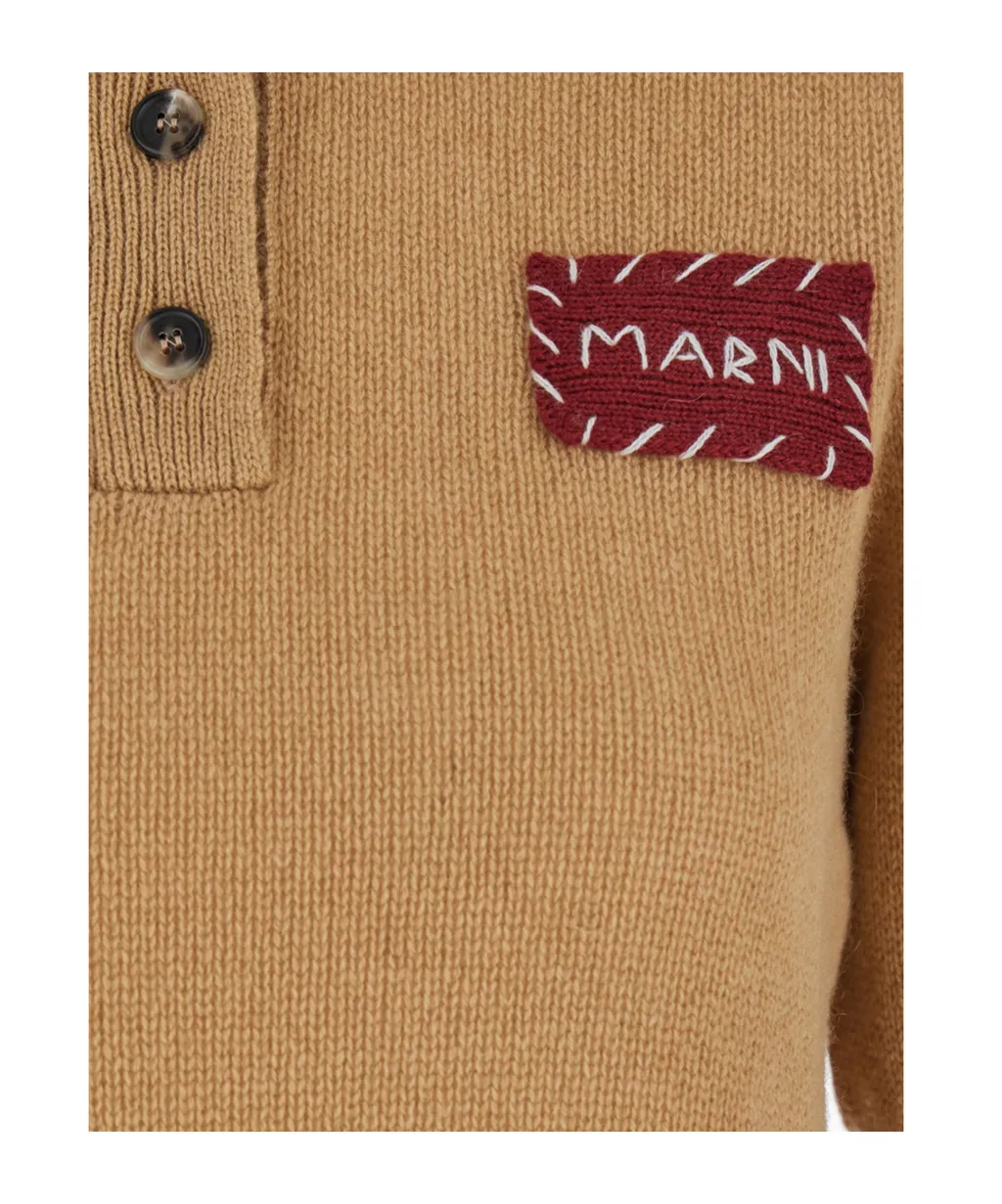 Marni Logo Appliqué Polo Jumper