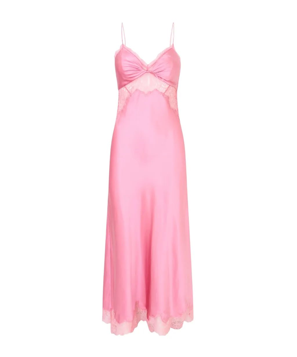 Orianna Lace-Trimmed Slip Maxi Dress