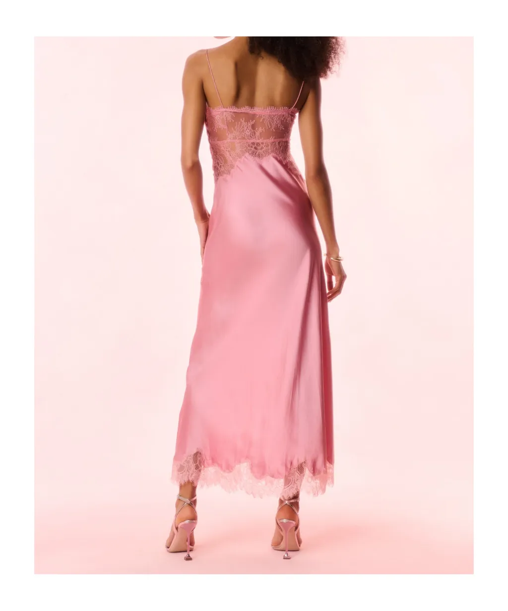Orianna Lace-Trimmed Slip Maxi Dress