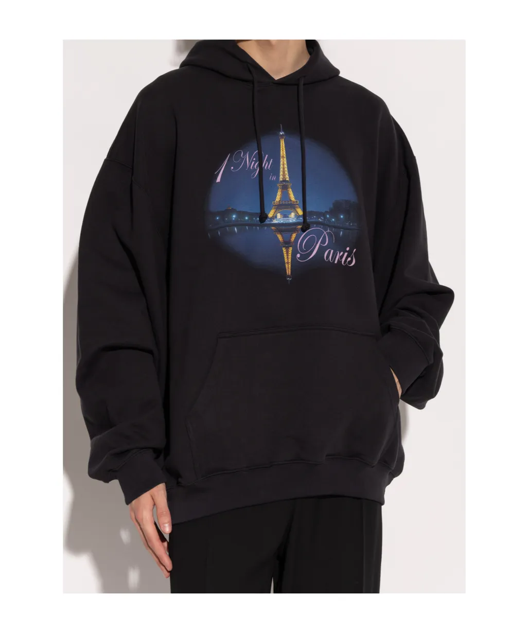 Night In Paris-Print Hoodie