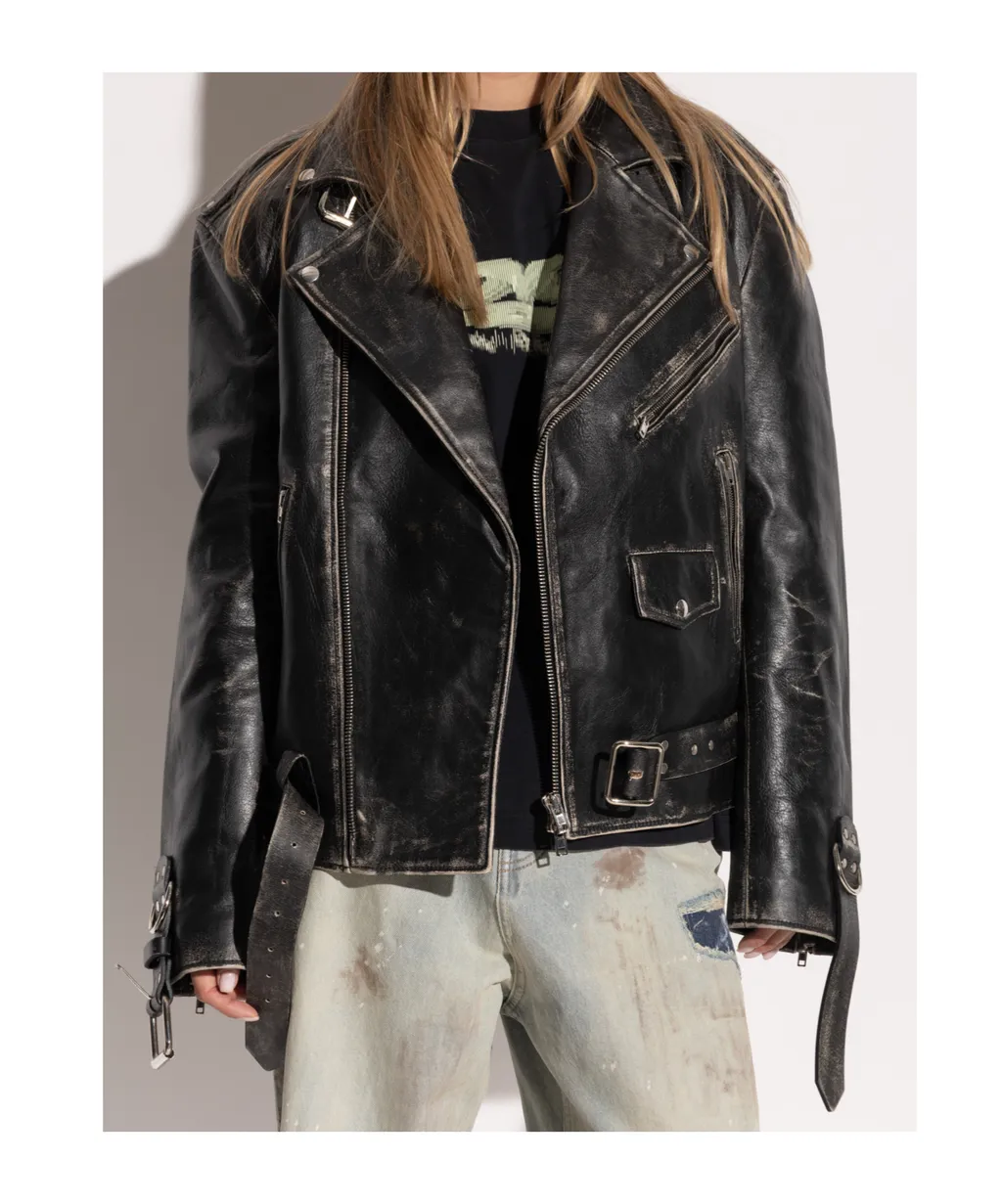 Long Sleeve Leather Jacket