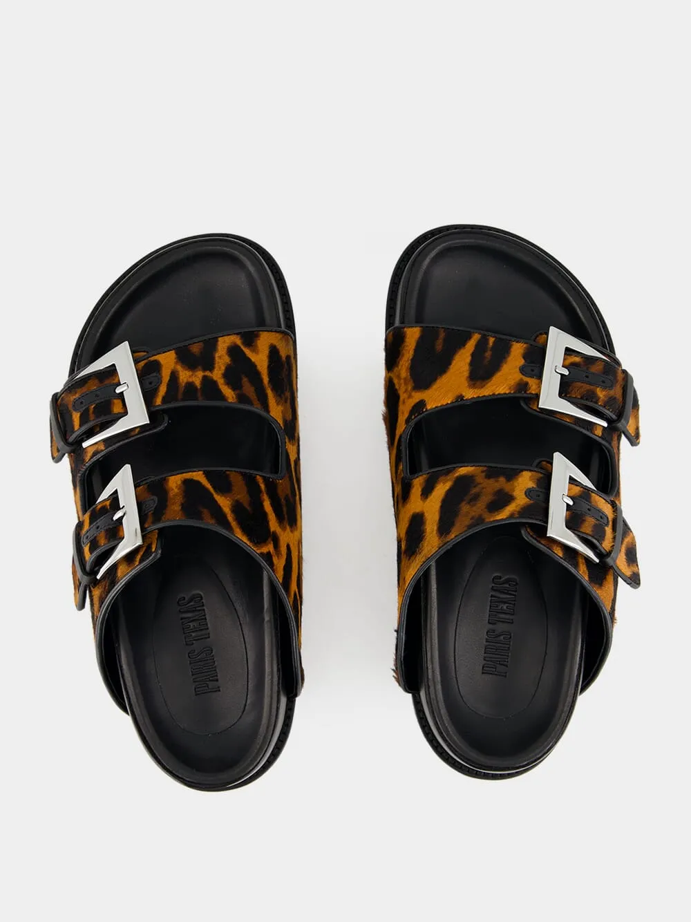 Leopard-Print Flat Sandals