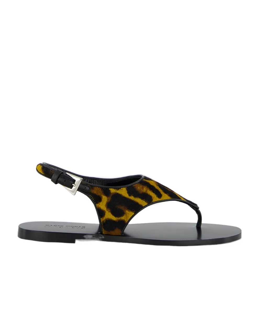 Leopard-Print Flat Sandals