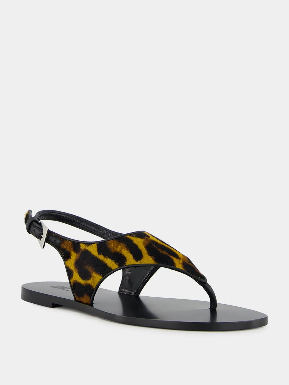 Leopard-Print Flat Sandals