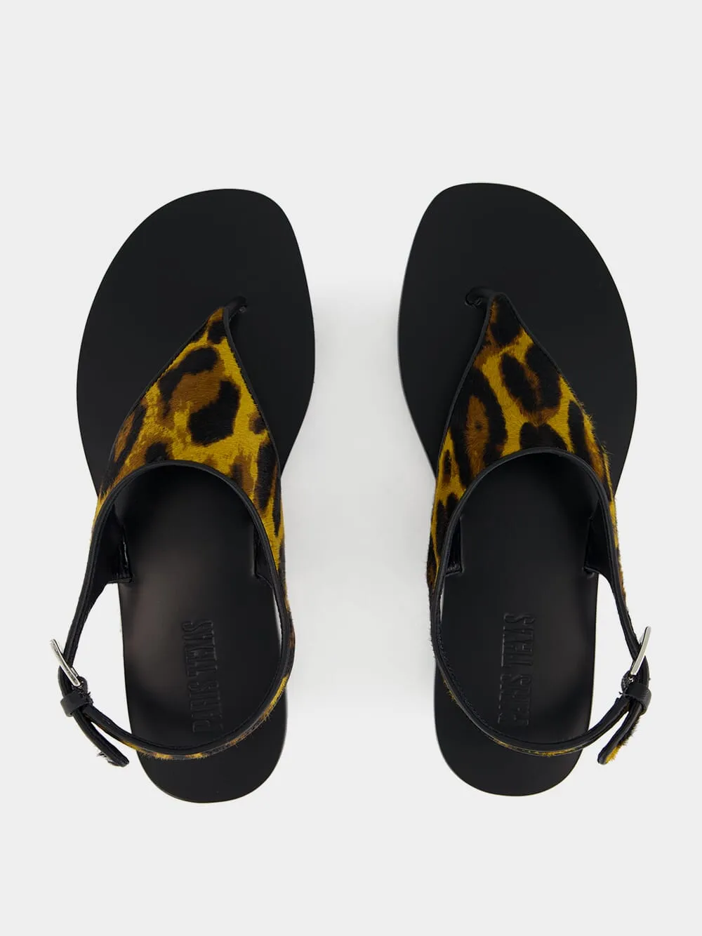 Leopard-Print Flat Sandals