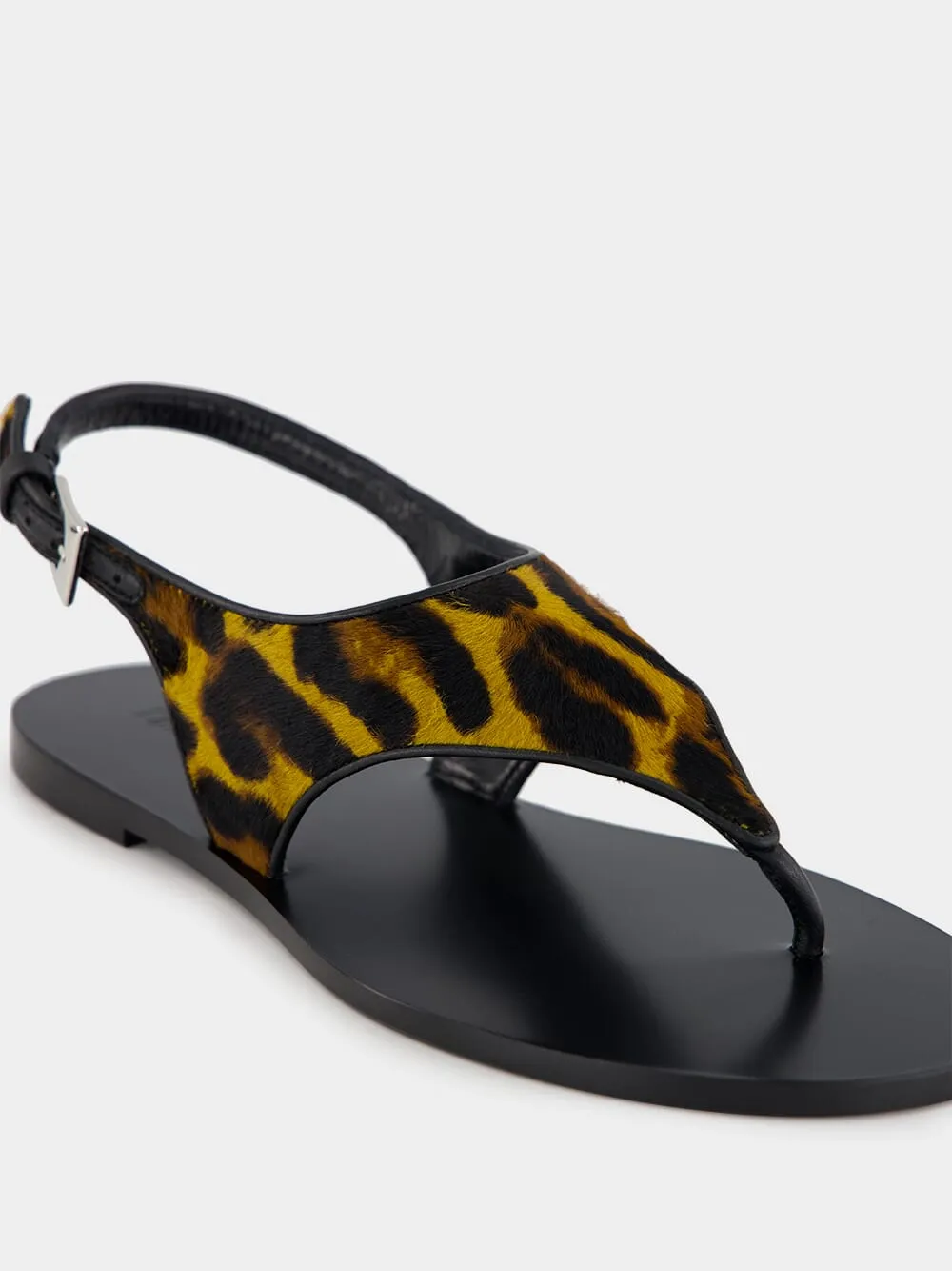 Leopard-Print Flat Sandals