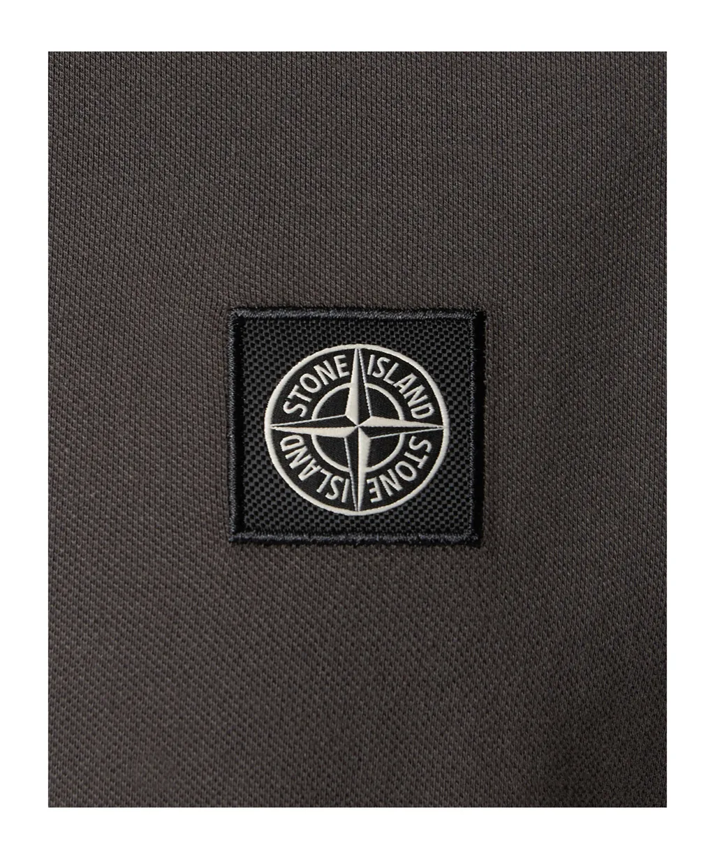 Stone Island Logo Patch Buttoned Polo Shirt