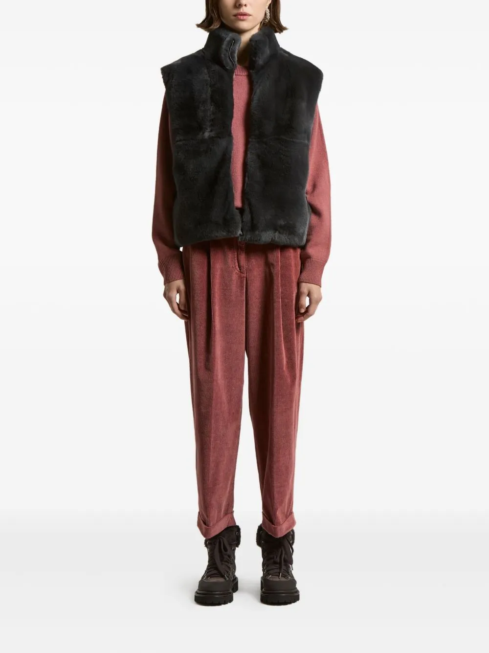 High-Neck Zip-Fastening Waistcoat