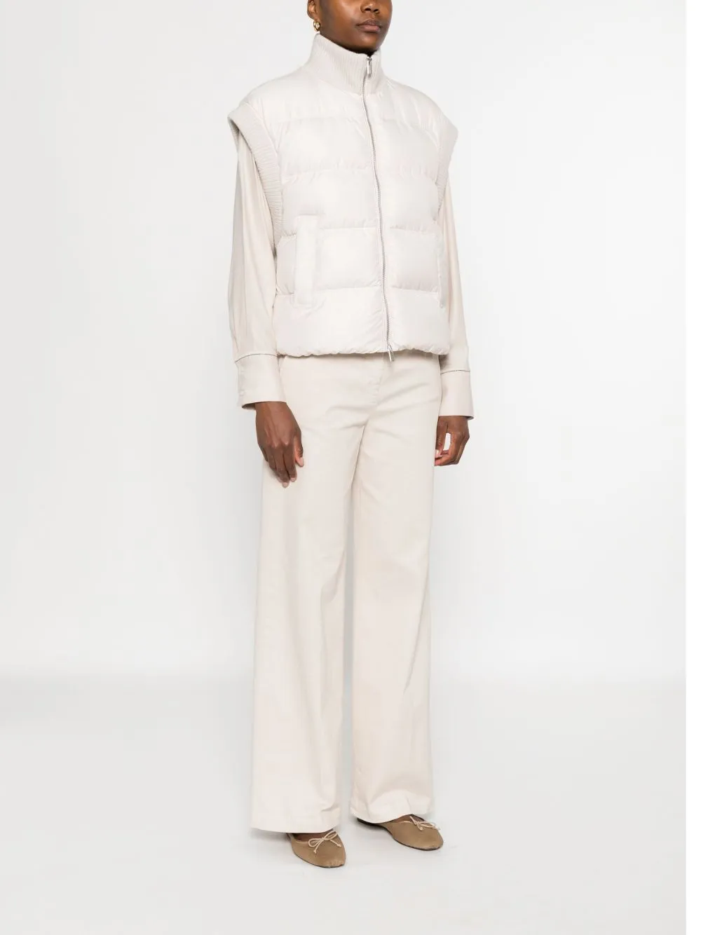 Peserico Lurex Tricot And Down Vest