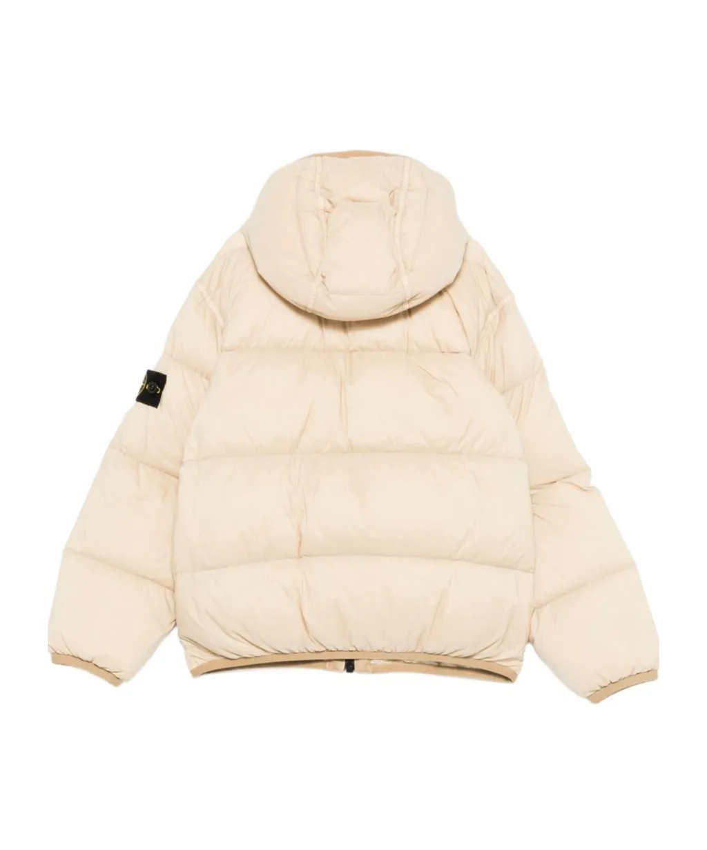 Stone Island Junior Logo Patch Hooded Down Jacket
