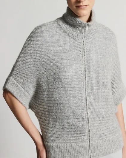 Peserico Zip-Up Short-Sleeve Cardigan