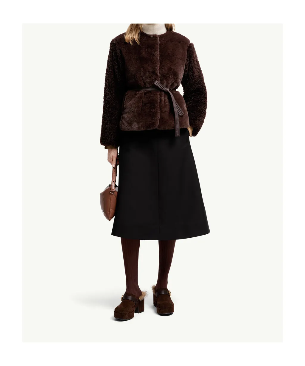 Moncler Logo Patch A-Line Midi Skirt