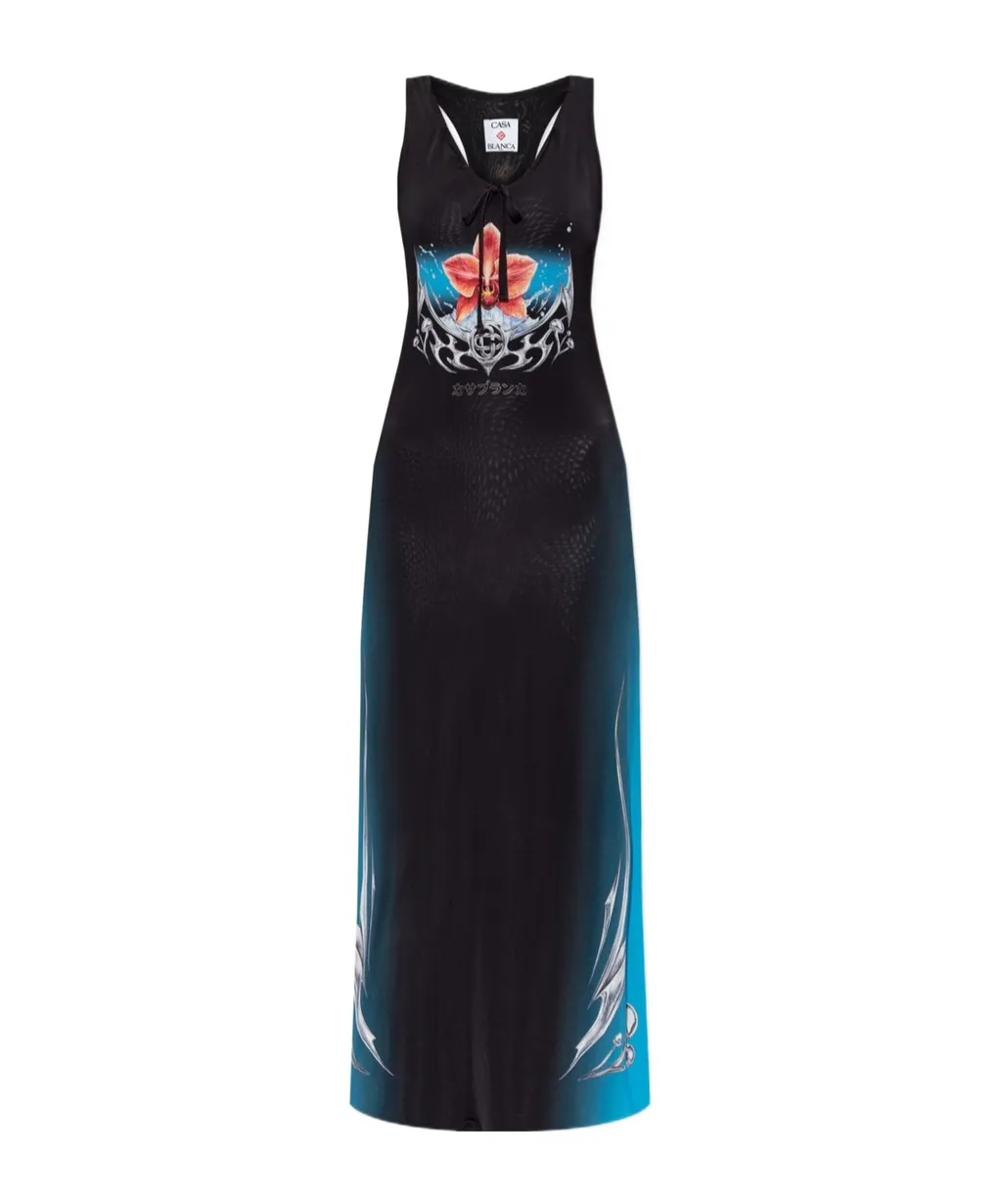 Casablanca Blades Slinky Jersey Dress