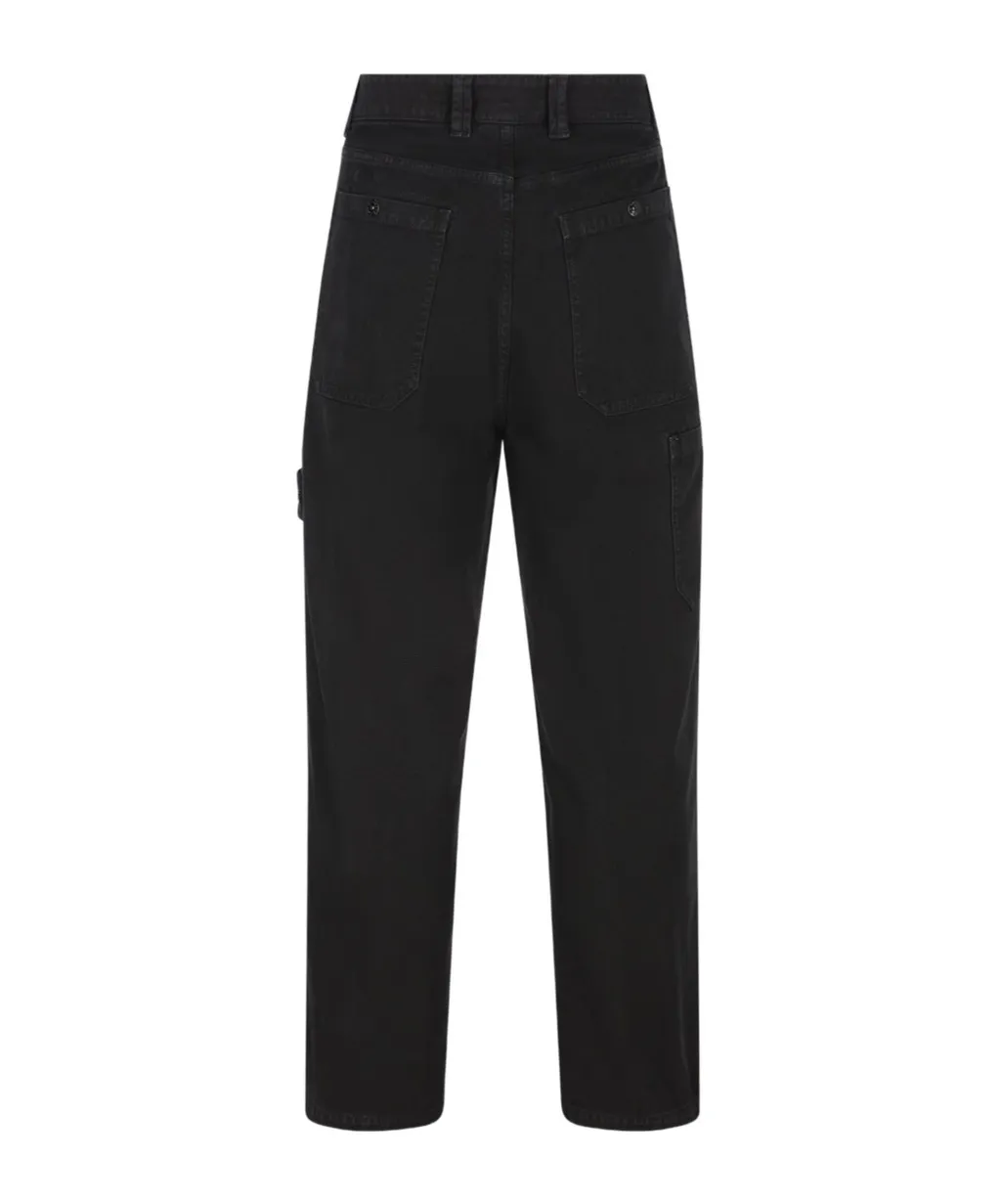 Stone Island Logo Patch Loose Fit Trousers