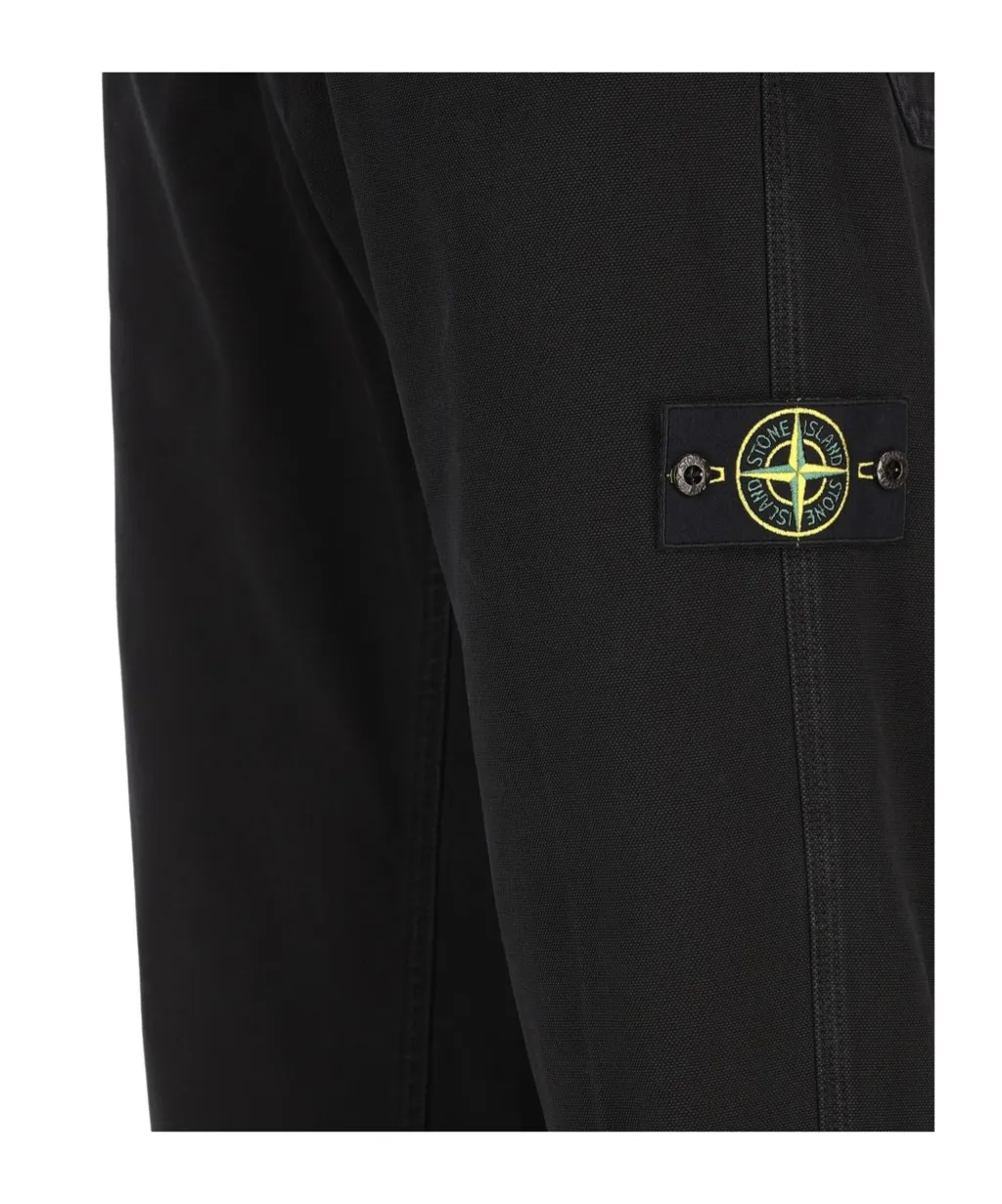 Stone Island Logo Patch Loose Fit Trousers