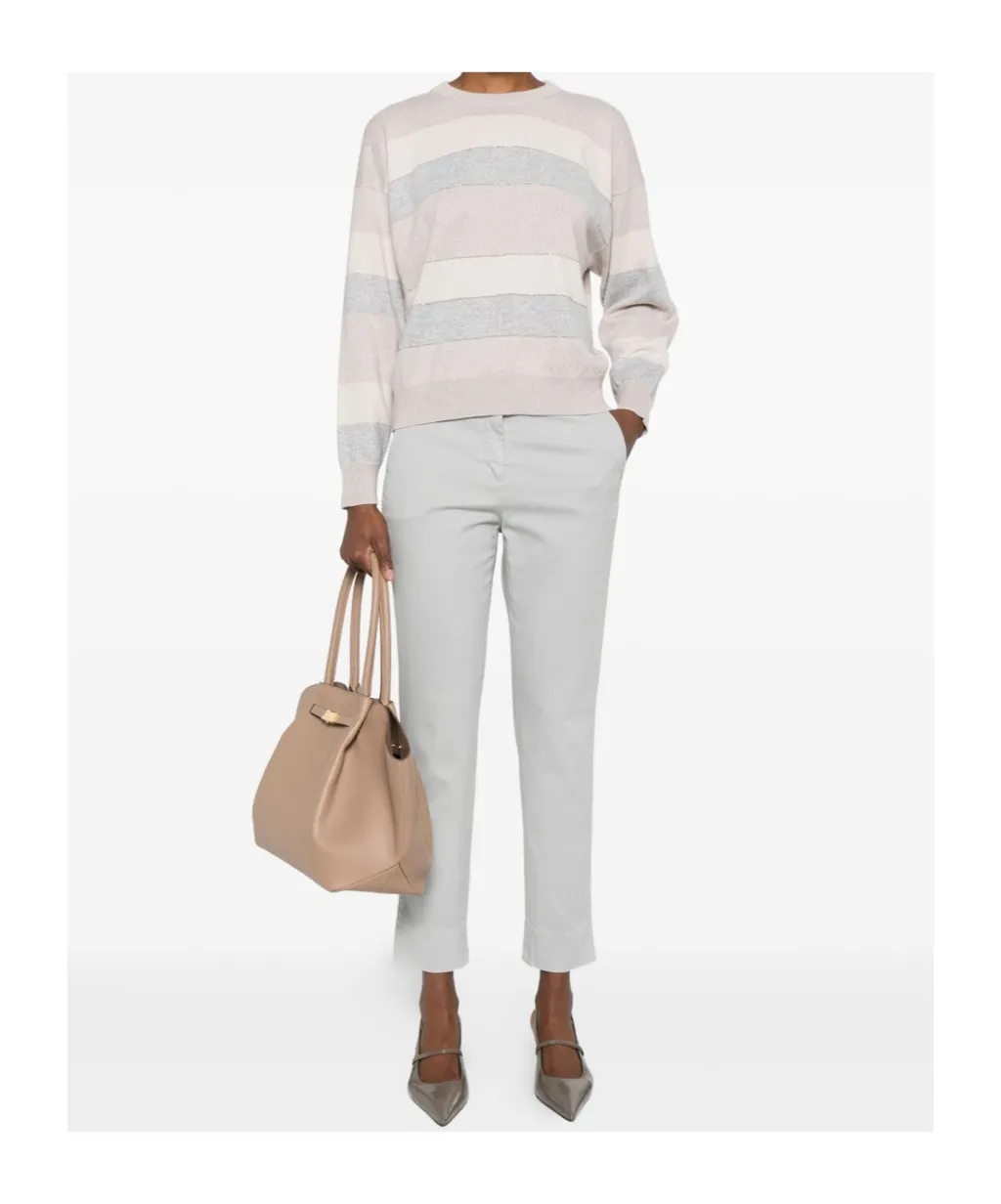 Peserico Striped Beaded Knitwear