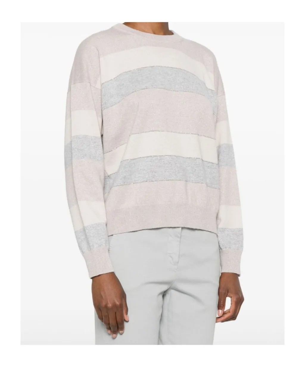 Peserico Striped Beaded Knitwear