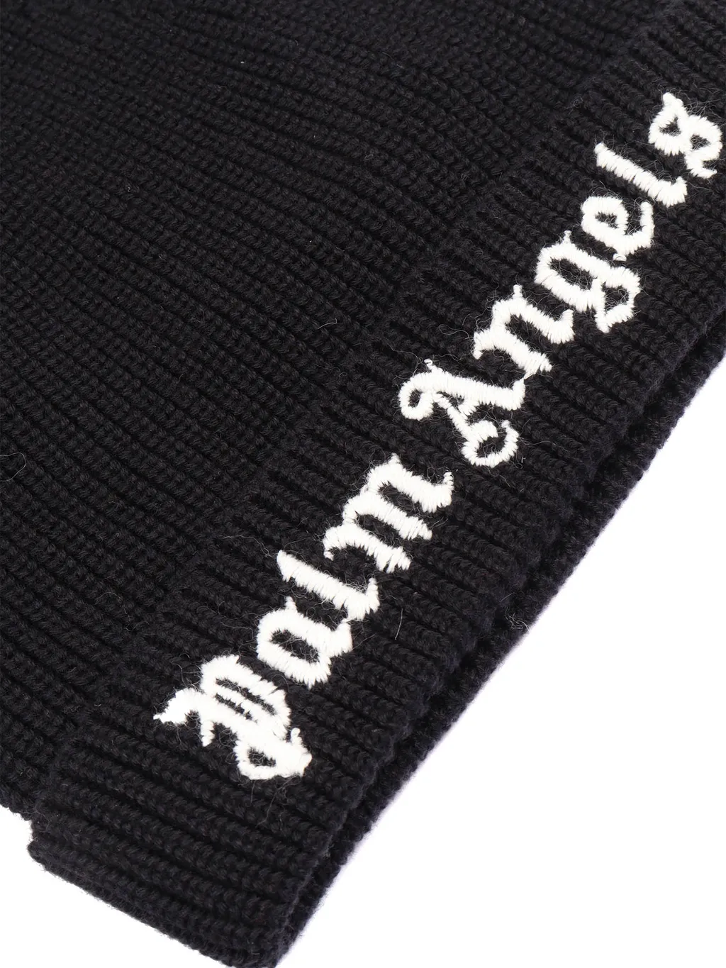 Palm Angels Kids Logo Embroidered Turn-Up Brim Beanie