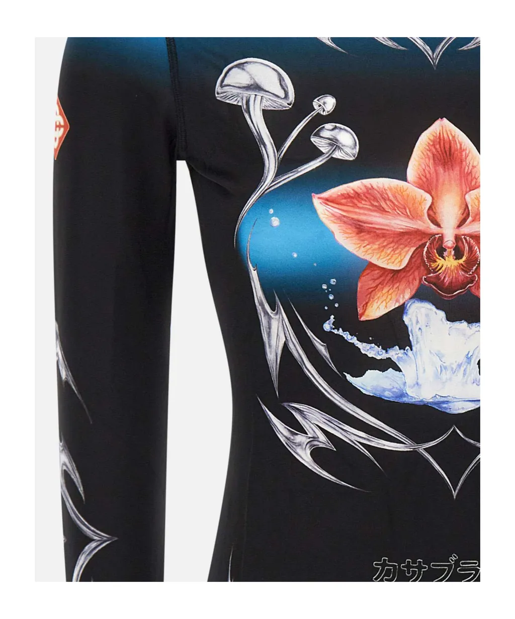 Casablanca Blades Slinky Jersey Long Sleeve Top