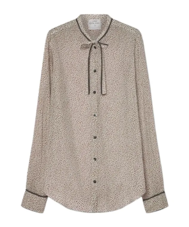 “Les Petits Pois” Shirt In Voile With Bow Detail