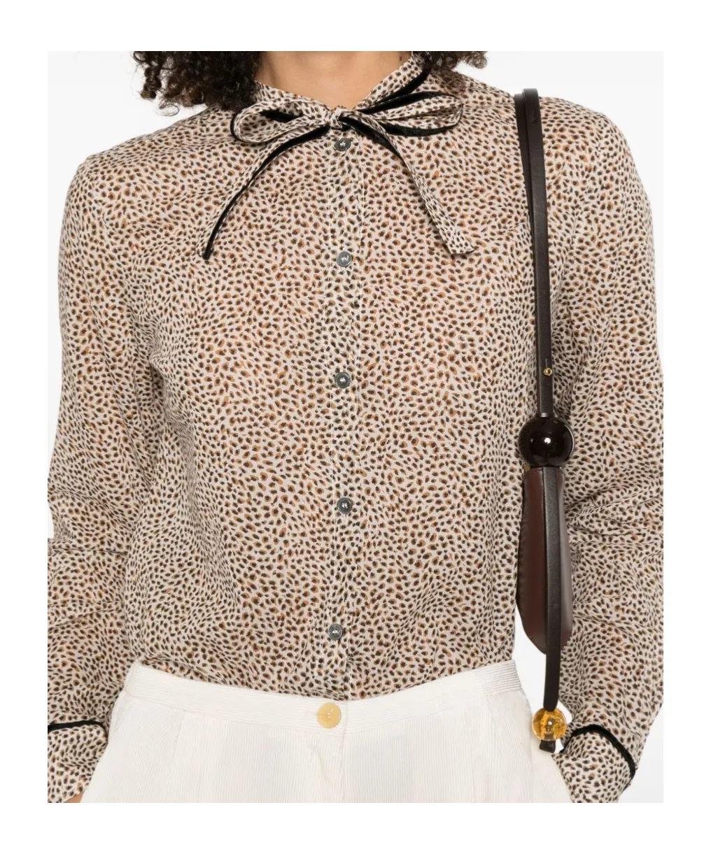 “Les Petits Pois” Shirt In Voile With Bow Detail